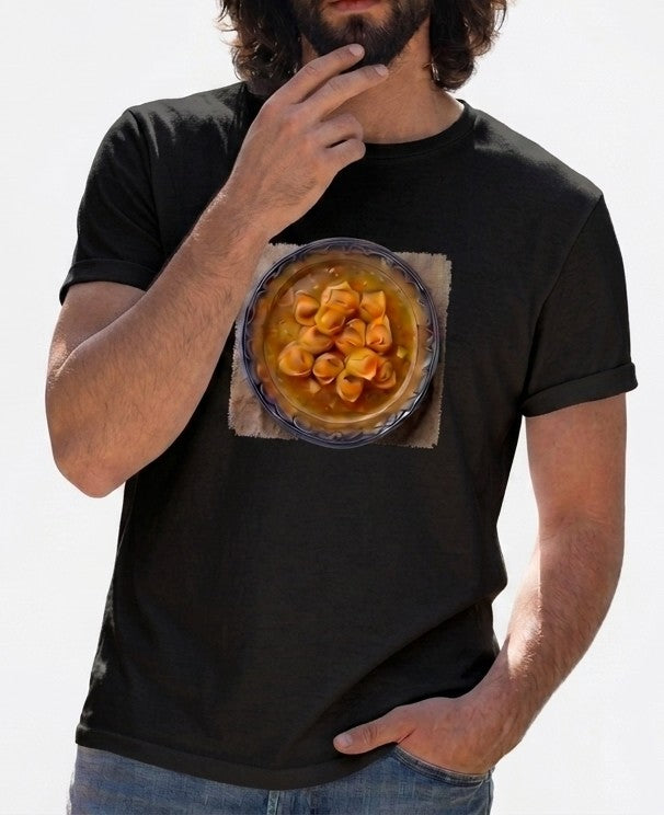 PATTERN PER BOLOGNA TSHIRT MEZZA MANICA COTONE TORTELLINI NERA