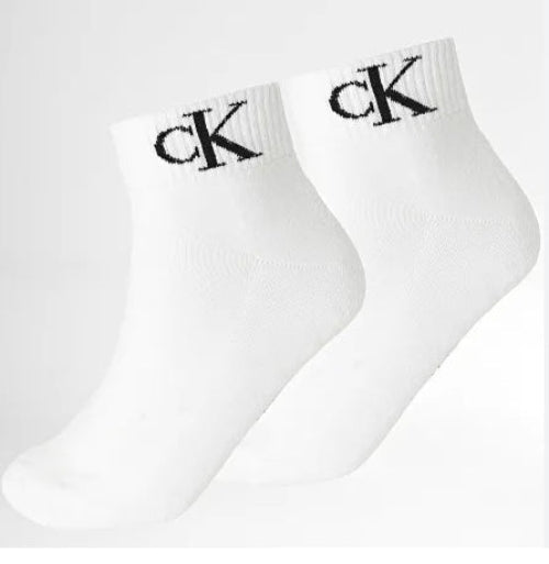 CALVIN KLEIN 701228805 CALZINI BI PACK BIANCO