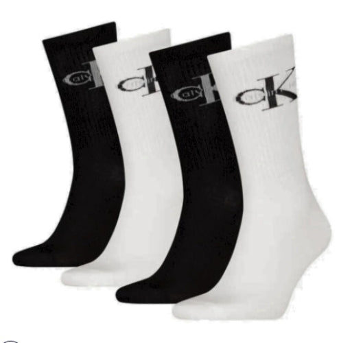 CALVIN KLEIN BOX 4 PAIA CALZE bianco/nero 701235982