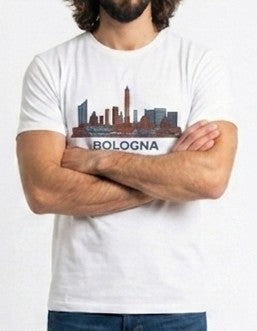 PATTERN PER BOLOGNA TSHIRT COTONE SKYLINE BOLOGNA BIANCA