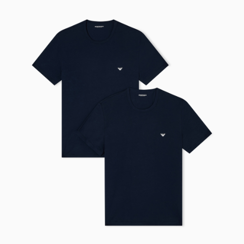 Emporio Armani EM000391 Pack 2 T-shirt NERO  in jersey stretch
