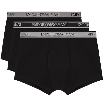EMPORIO ARMANI BOXER TRIPACK EM000259 NERO E ELASTICO GRIGIO MC061