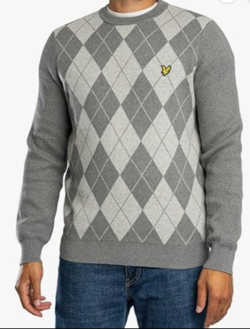 LYLE & SCOTT KN2517V maglia rombi grigio