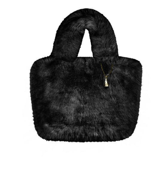 4GIVENESS  - borsa big eco pelliccia 224WAC4239 110 nero