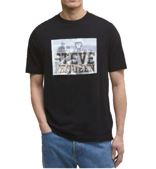 BARBOUR T SHIRT MTS1482 STEVE MCQUEEN NERO
