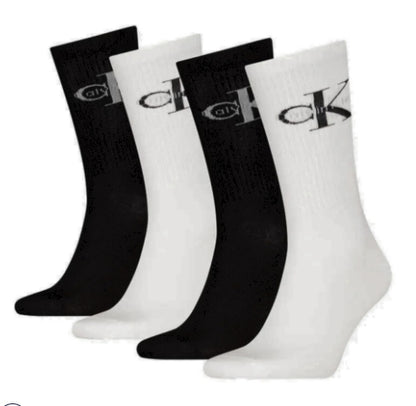 CALVIN KLEIN BOX 4 PAIA CALZE  bianco/nero 701235982