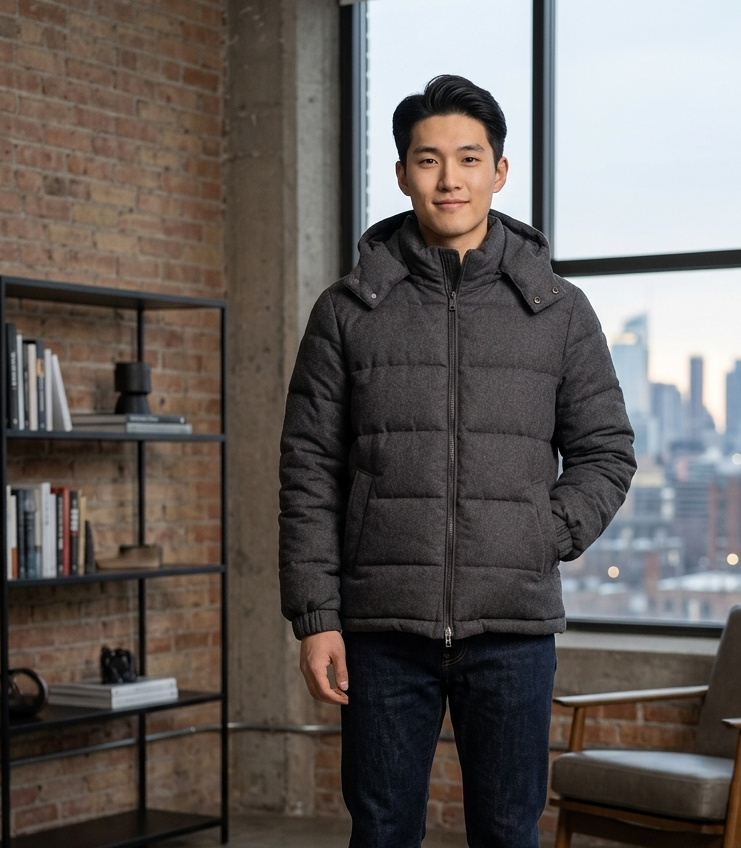 DISTRETTO12 HOODED JACKET SHUTTLE PIOMBO