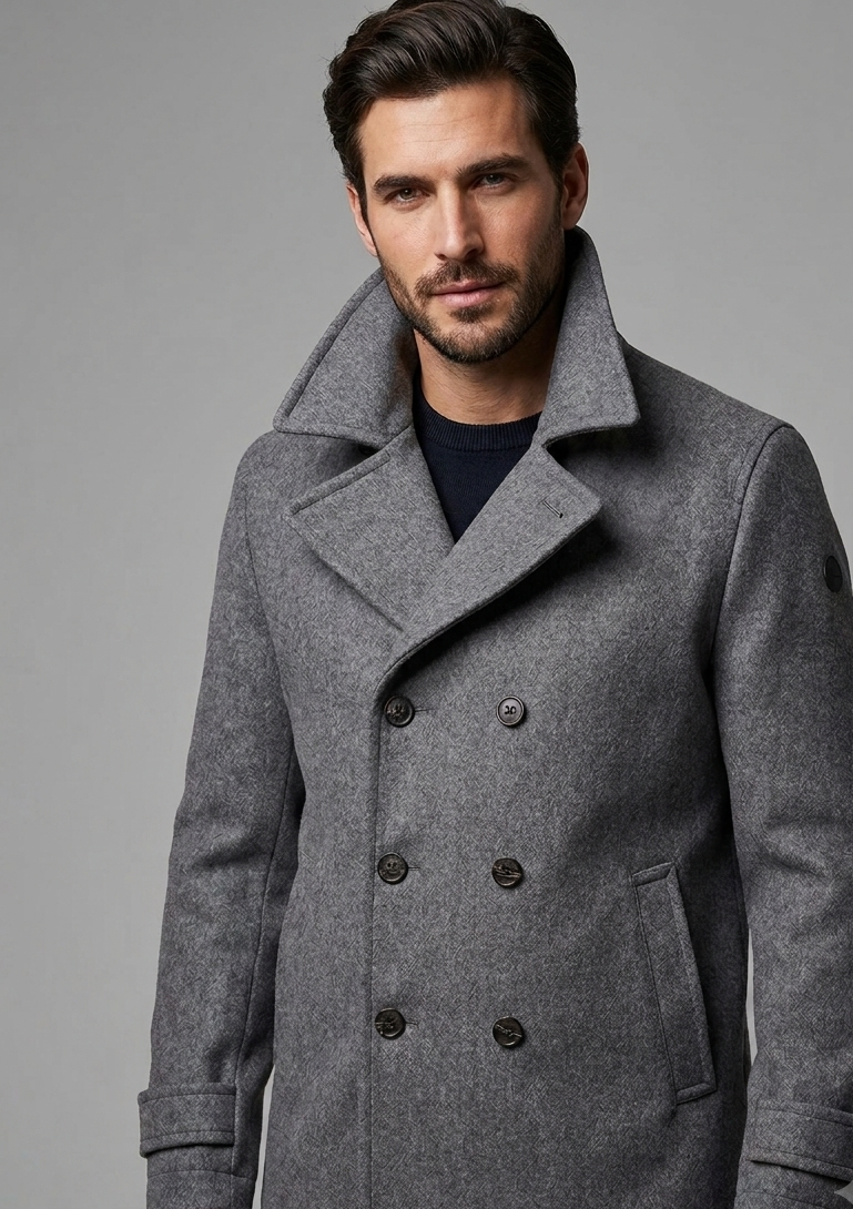 DISTRETTO12 PEACOAT MANCHESTER GRIGIO MEDIO