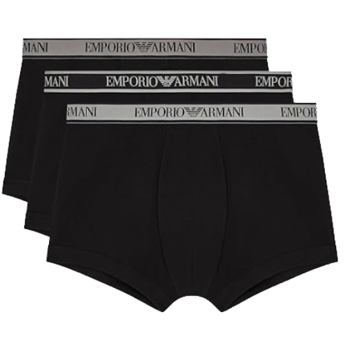 EMPORIO ARMANI BOXER TRIPACK EM000259 NERO E ELASTICO GRIGIO MC061