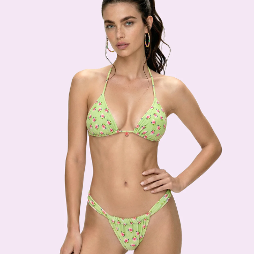 BIKINI F**K Crazy Triangolo con Slip Brasiliano Verde  FC26-SW0110 X05