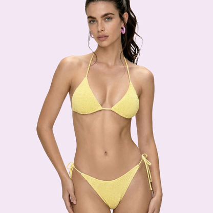 F**K CRAZY FC26-SW0400 YL     Bikini Donna Triangolo con Slip Regolabile Giallo