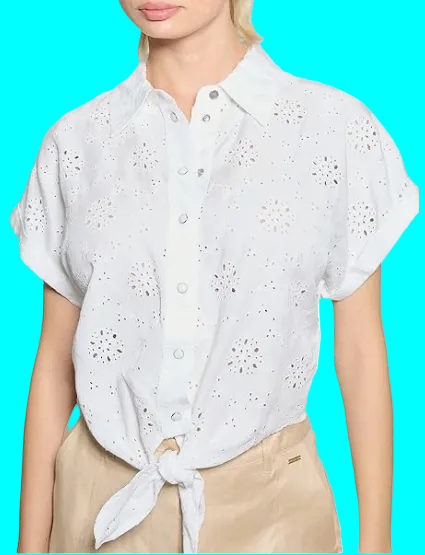 GUESS Camicia Donna W5GH34WG822 COL G011 BIANCO