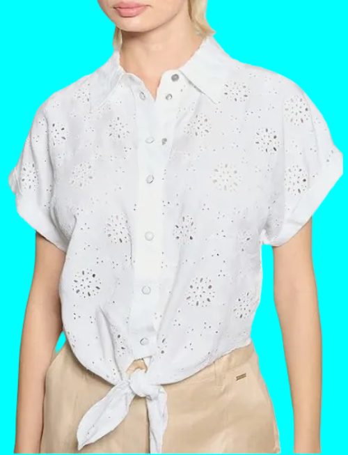 GUESS Camicia Donna W5GH34WG822 COL G011 BIANCO