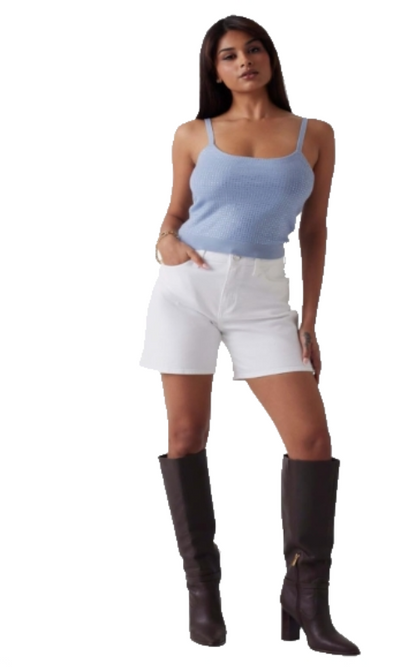 GUESS Super Relaxed Short Pantalocini Denim Donna W5GD1AD4T50 BIANCO