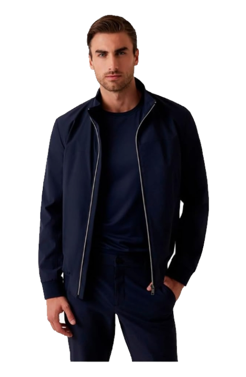 GUESS Uomo Giacca Bomber M5RL18WGUP2 Poliammide Blu Scuro