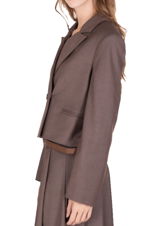 H2O ETORE GIACCA CROPPED MARRONE NOCCIOLA
