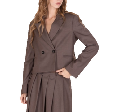 H2O ETORE GIACCA CROPPED MARRONE NOCCIOLA
