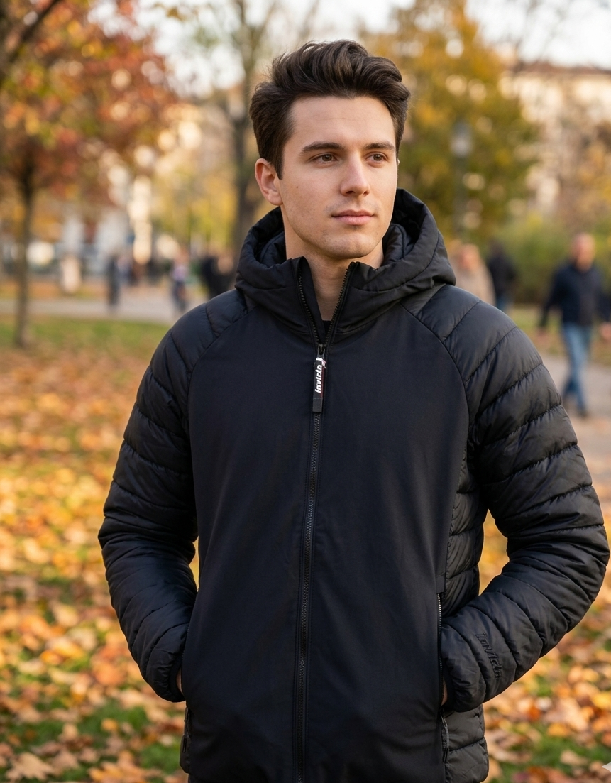 INVICTA JM009LTSRD4 PIUMINO UOMO LEGGERO NERO