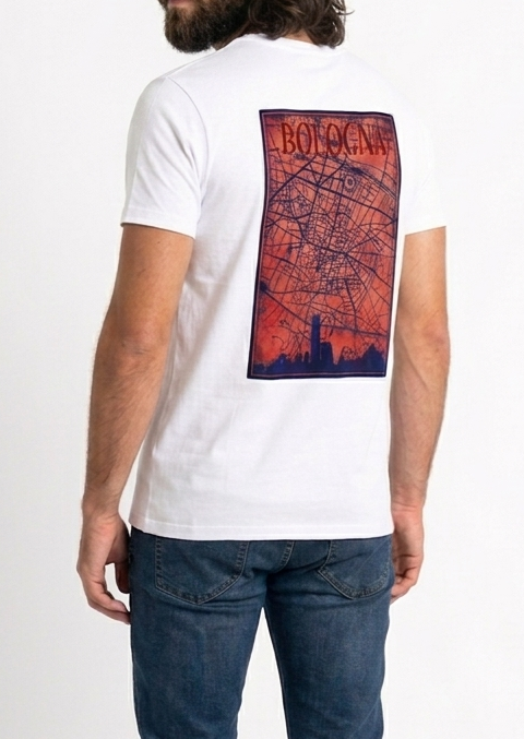PATTERN PER BOLOGNA TSHIRT COTONE MAPPA BOLOGNA SCHIENA BIANCA
