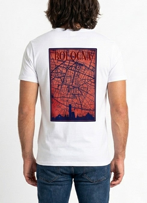 PATTERN PER BOLOGNA TSHIRT COTONE MAPPA BOLOGNA SCHIENA BIANCA