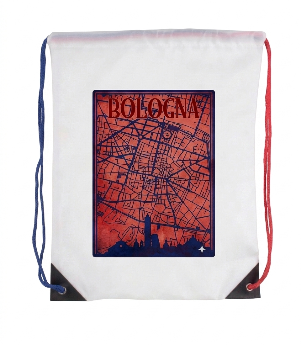 PATTERN PER BOLOGNA ZAINO NYLON MAPPA BOLOGNA col BIANCO