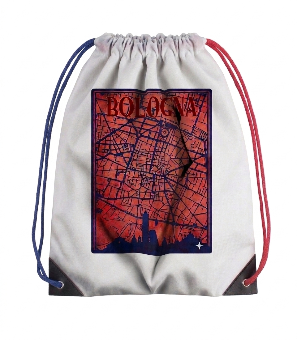 PATTERN PER BOLOGNA ZAINO NYLON MAPPA BOLOGNA col BIANCO