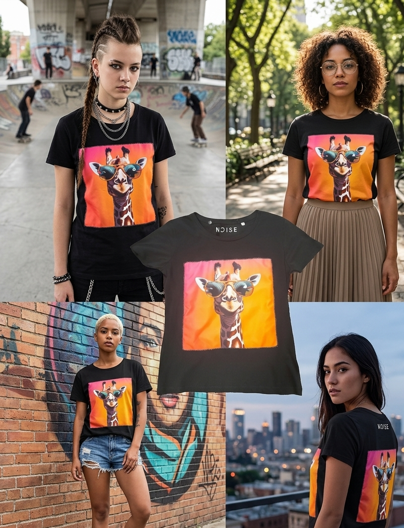 PATTERN T SHIRT DONNA GIRAFFA