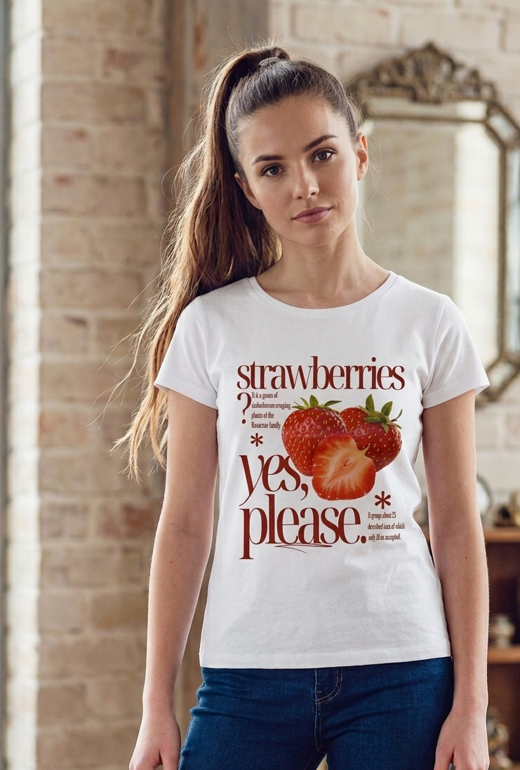 PATTERN T SHIRT DONNA STRAWBERRIES