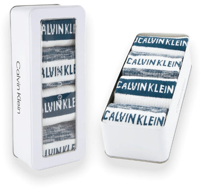 CALVIN KLEIN BOX 4 PAIA CALZE SPUGNA bianche/azzurre