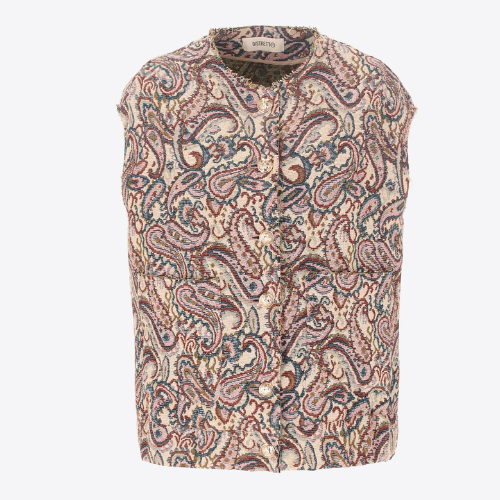 Distretto12 DONNA Gilet Aviatore Calla In Tessuto Jacquard  Di Cotone