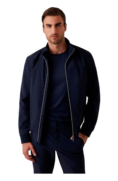 GUESS Uomo Giacca Bomber M5RL18WGUP2 Poliammide Blu Scuro